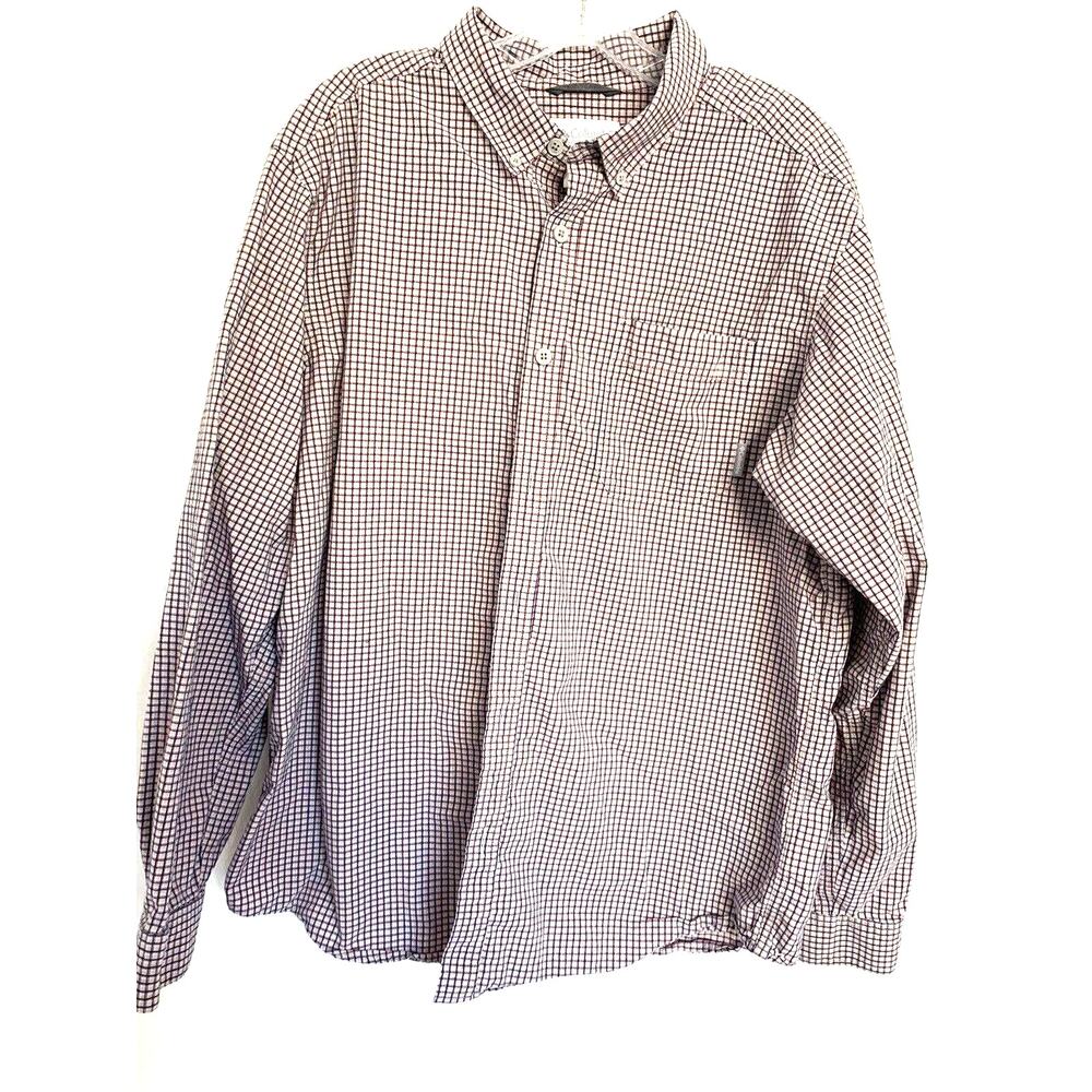 Columbia Sport Button Down L Shirt Mens Plaid Check Long Sleeve Business Casual
